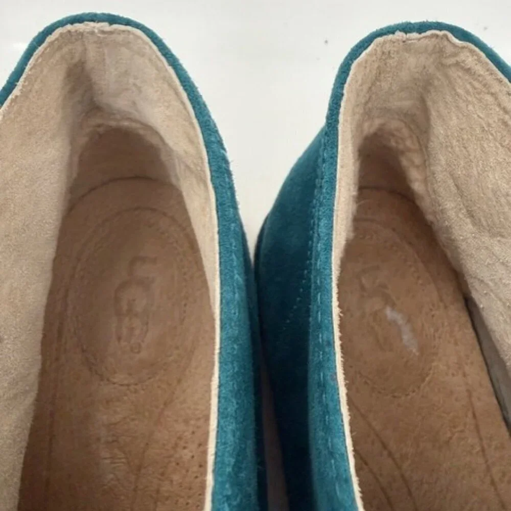 RARE! UGG Turquoise Teal Blue Suede Lace Up Chukka Boots Sz 9